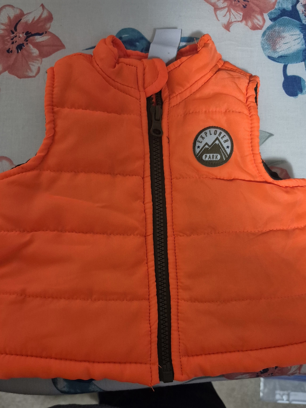 healthtex Bright Orange Puffer Vest for Kids 0-3M